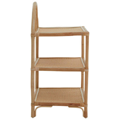 Mataram Three Tier Natural Rattan Shelf Unit