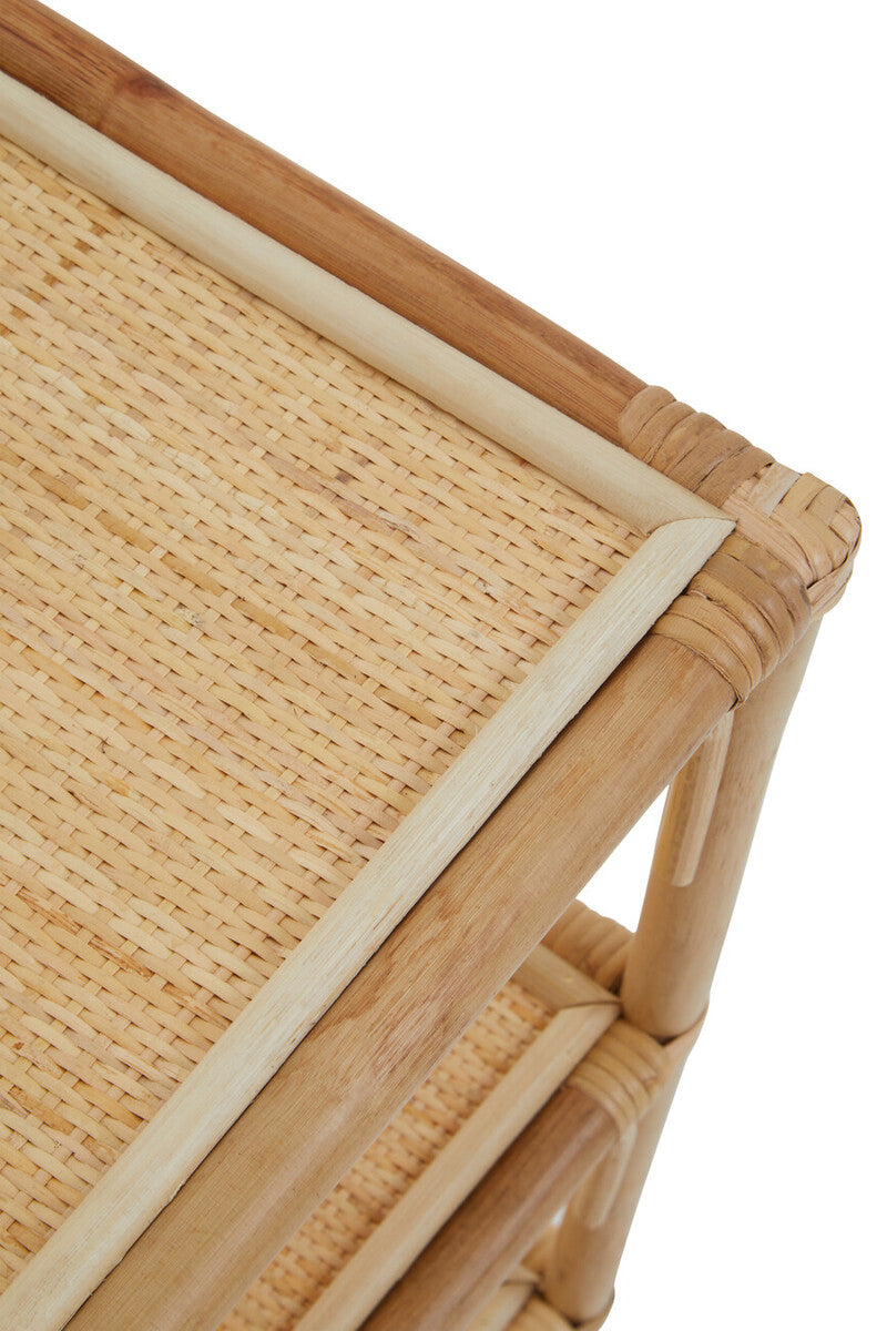 Mataram Three Tier Natural Rattan Shelf Unit