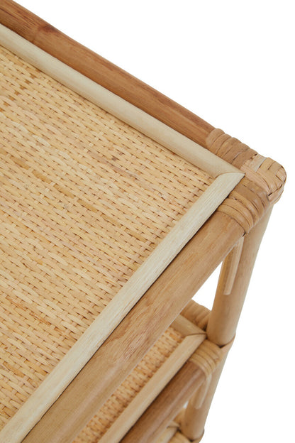 Mataram Three Tier Natural Rattan Shelf Unit