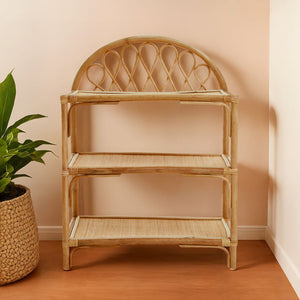 Mataram Three Tier Natural Rattan Shelf Unit