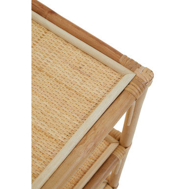 Mataram Three Tier Natural Rattan Shelf Unit