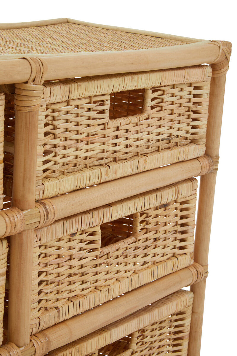 Mataram Natural Rattan Six Drawer Chest