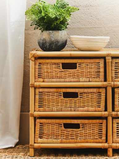 Mataram Natural Rattan Six Drawer Chest