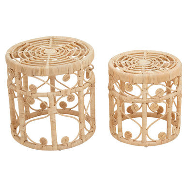 Mataram Set Of Two Natural Rattan Tables