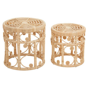Mataram Set Of Two Natural Rattan Tables