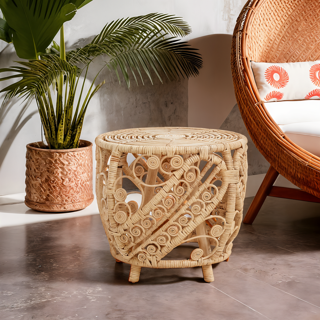 Mataram Large Natural Rattan Table