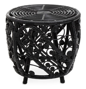 Mataram Black Natural Rattan Side Table