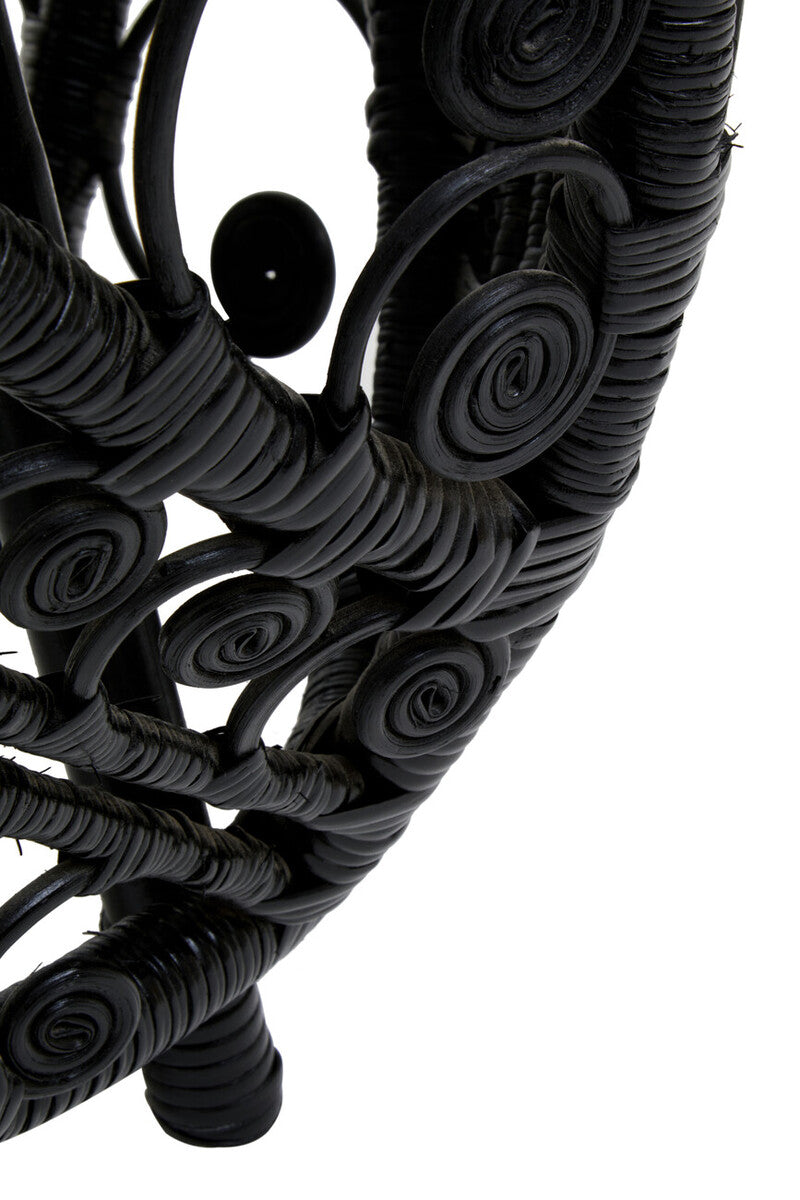 Mataram Black Natural Rattan Side Table