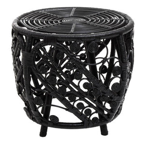 Mataram Black Natural Rattan Side Table