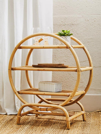 Mataram Three Tier Natural Rattan Shelf Unit 1
