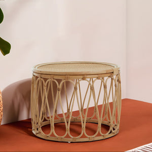 Mataram Natural Rattan Round Side Table