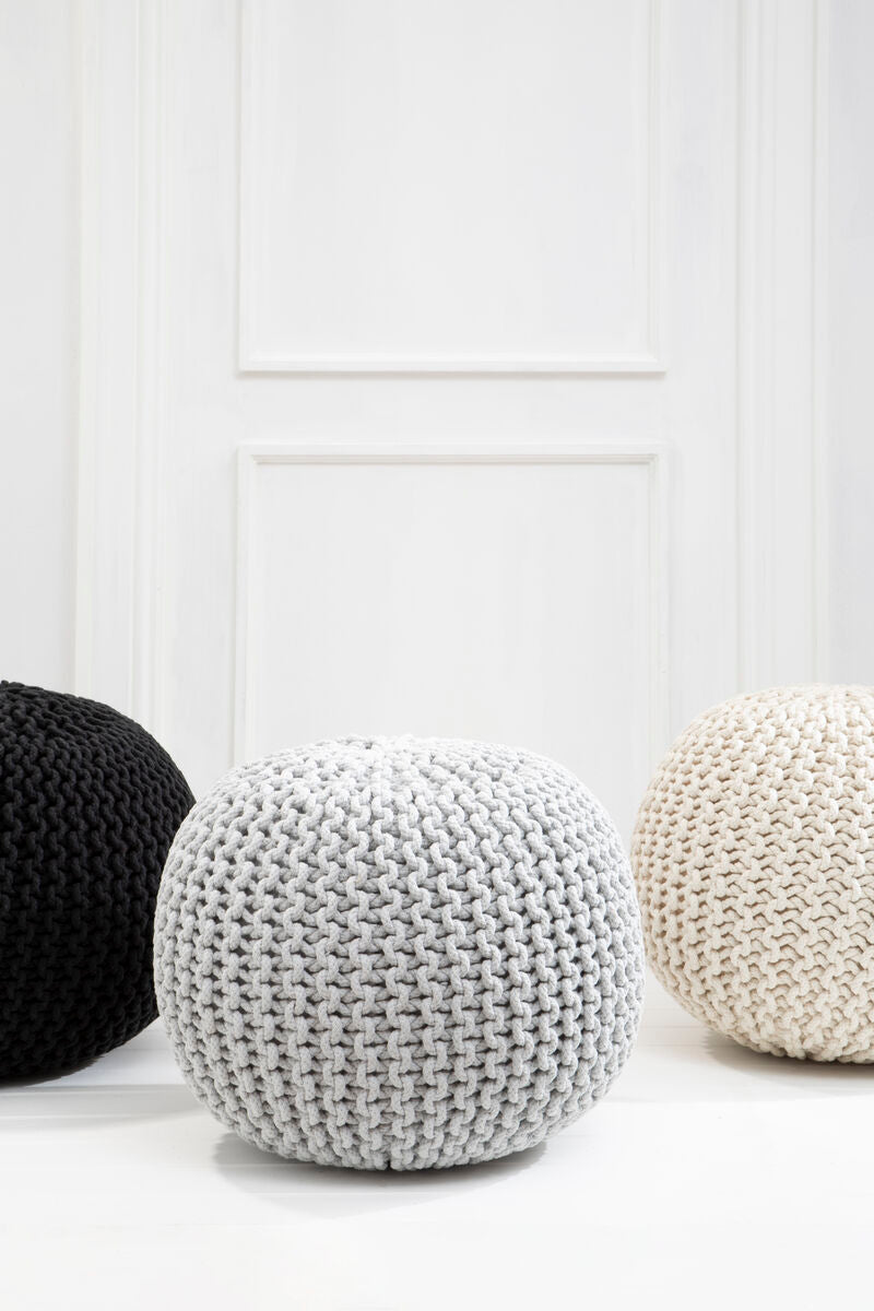 Kids Knit Cream Pouffe