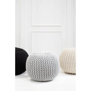 Kids Grey Knit Pouffe