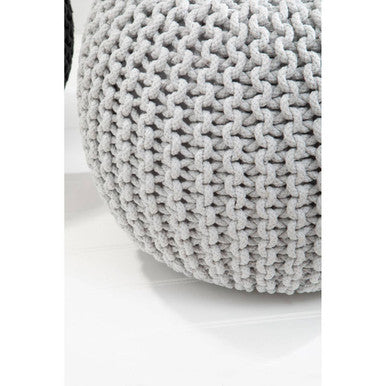 Kids Grey Knit Pouffe