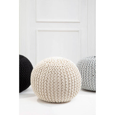 Kids Knit Cream Pouffe