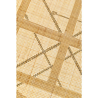 Natural Rattan Round Coffee Table with Black Cross Metal Legs, Depok