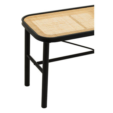 Depok Metal and Rattan Bench