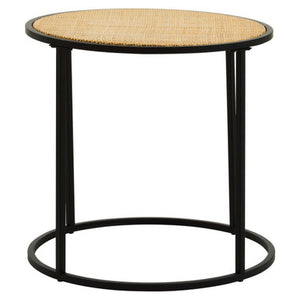 Depok Rattan And Metal Round Side Table