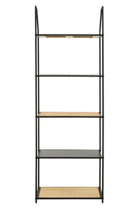Depok Rattan And Metal Five Tier Shelf Unit