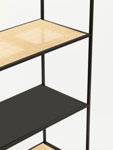 Depok Rattan And Metal Five Tier Shelf Unit