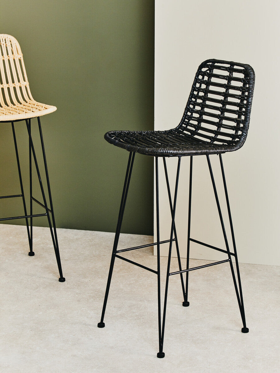 Lagom Black Natural Rattan Bar Chair