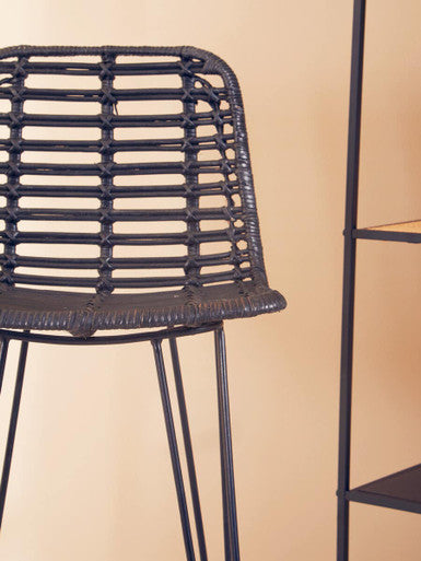 Lagom Black Natural Rattan Bar Chair