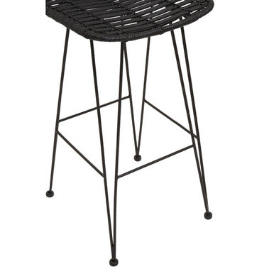 Lagom Black Natural Rattan Bar Chair