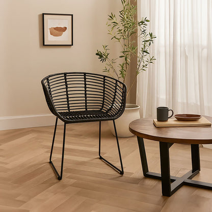 Lagom Black Natural Rattan Chair