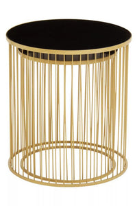 Avento Set Of Two Black And Gold Side Tables