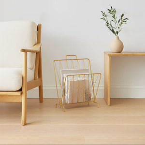 Avento Gold Finish Magazine Rack