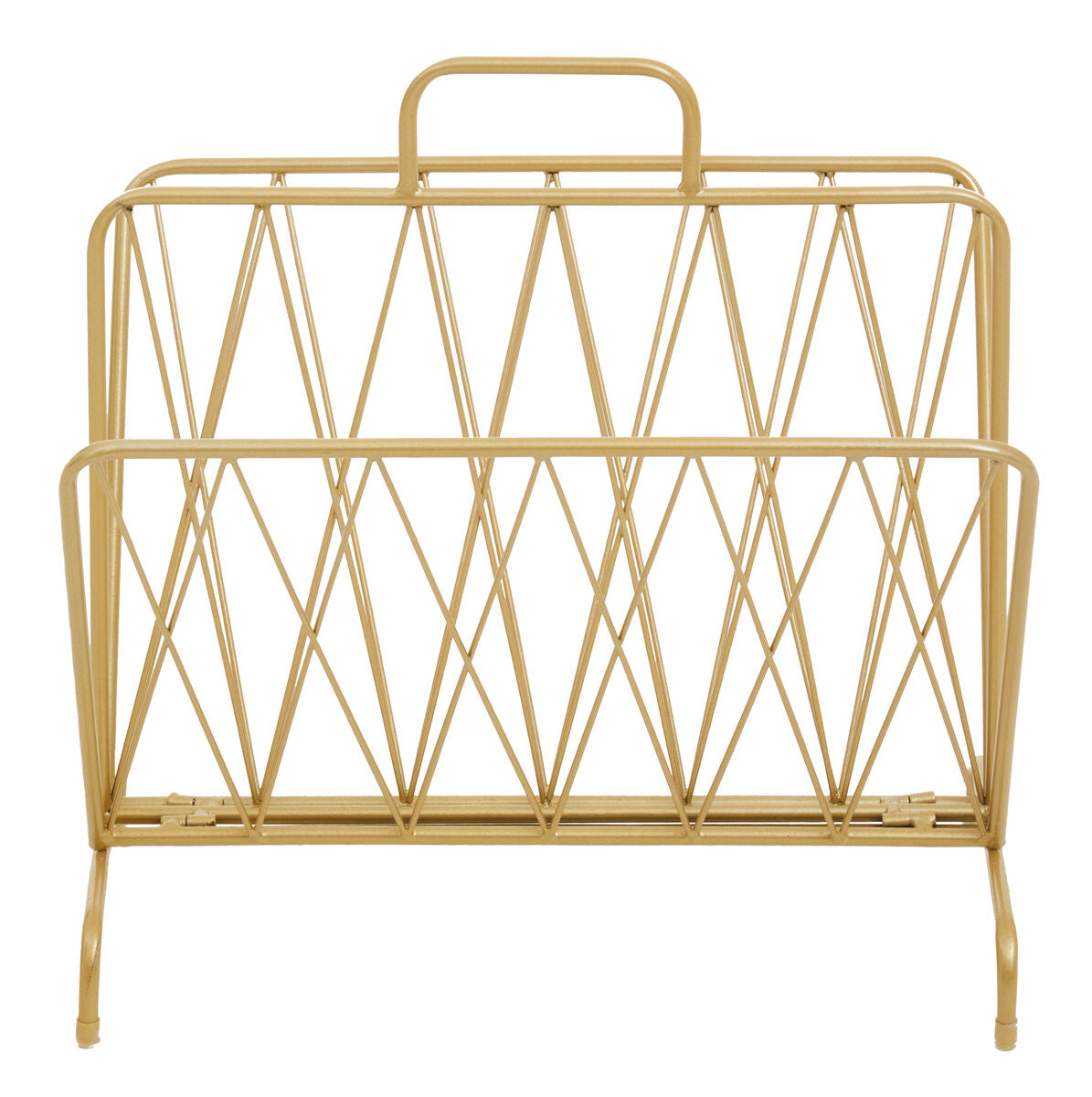 Avento Gold Finish Two Pocket Magazine Rack