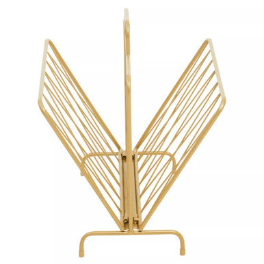 Avento Gold Finish Two Pocket Magazine Rack