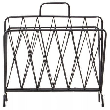 Avento Black Two Pocket Magazine Rack