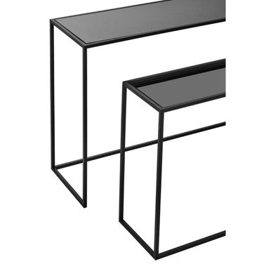 Avento Set Of Two Black Console Tables