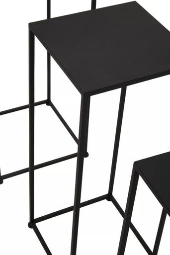 Avento Set Of Three Square Black Plant Stands