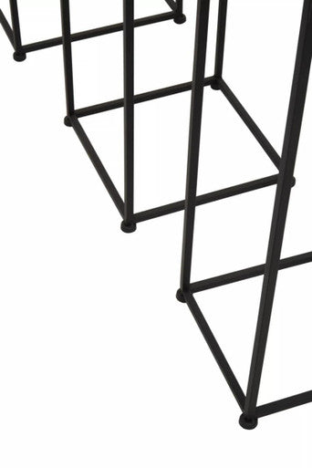 Avento Set Of Three Square Black Plant Stands