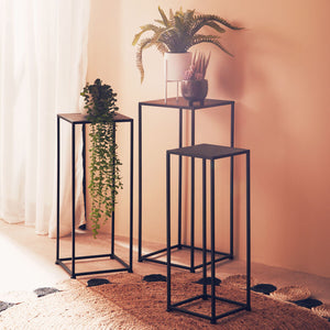 Avento Black Metal Set of 3 Nesting Side Tables