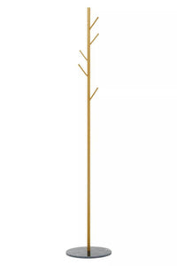 Avento Black Marble Base Gold Coat Stand | Heavy Duty & Free standing