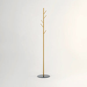 Avento Black Marble Base Gold Coat Stand | Heavy Duty & Free standing