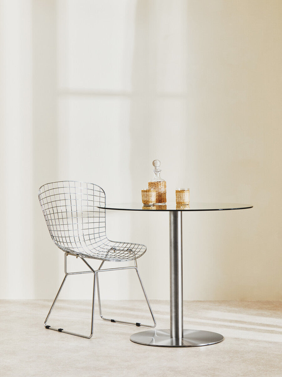 Metropolitan Round Silver Finish Dining Table