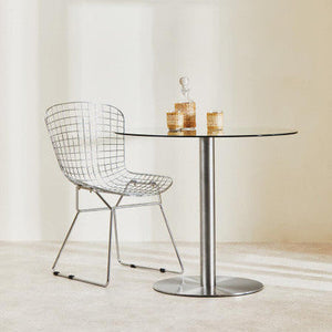 Metropolitan Round Silver Finish Dining Table