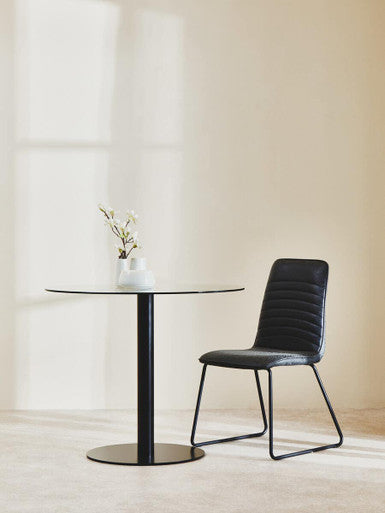 Metropolitan Round Matt Black Dining Table