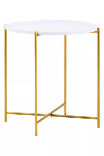 Trosa White and Gold Side Table