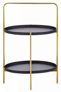 Trosa Two Tier Black And Gold Side Table