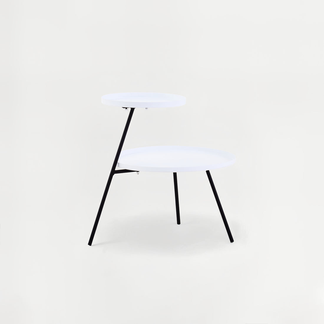 Trosa Two Shelf White and Black Side Table