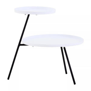 Trosa Two Tie White and Black Side Table