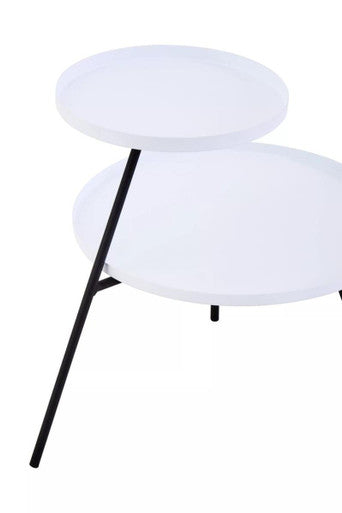 Trosa Two Tier White and Black Side Table