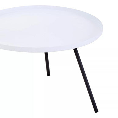 Trosa Two Tier White and Black Side Table