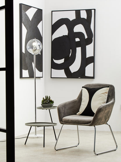 Trosa Two Tier Grey and Black Side Table