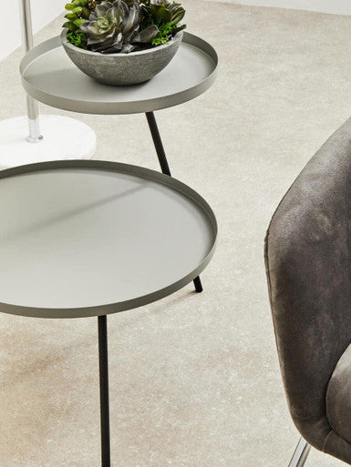 Trosa Two Tier Grey and Black Side Table